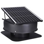 VEVOR Solar Attic Fan, 40 W, 1230 CFM Large Air Flow Solar Roof Vent Fan, Low Noise and Weatherproof with 110V Smart Adapter, Ideal for Home, Greenhouse, Garage, Shop, RV, FCC Listed