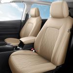 FREESOO CRV Seat Covers - Custom Fit Car Seat Covers Full Set for CRV 2023 2024 2025 EX-L/EX/LX/Sport/Touring/Hybrid - Luxury Waterproof Leather Seat Covers for SUV - Beige