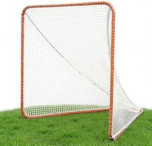 FLITURE Lacrosse Goal, 6x6 FT Foldable Lacrosse Goal, Portable Lacrosse Nets for Backyard, Orange Heavy-Duty Steel Frame with Lacrosse Training Net