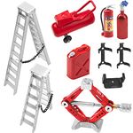 6Pcs RC Scale Fire Extinguisher Nitrogen Bottle Ladder Mini Fuel Tank Jack Stands RC Decoration Accessories Compatible with TRX4 Axial SCX10 D90 Tamiya CC01 Redcat Gen7 1/10 RC Crawler
