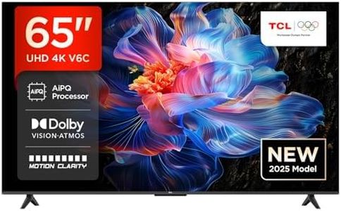 TCL 65V6C 65 Zoll Direct LED TV, 4K HDR Fernseher, Smart TV mithilfe von Google TV (Dolby Audio, Motion Clarity, Kompatibel mit Google Assistant & Alexa)