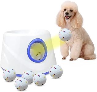 Automatic Ball Launcher for Dogs,Dog Ball Thrower Launcher with 3 Launching Distance 20-45FT,6 2.3 Inch ETPU Tennis Balls,Interactive Dog Toys Indoor Outdoor Ball Thrower Machine for Small/Medium Dogs