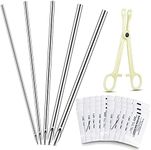 Honoson 100 Pcs Ear Nose Body Piercing Needles Mix Size 12G 14G 16G 18G 20G Stainless Steel Piercing Jewelry Kit and 1 Pcs Slotted Locking Pennington Forceps for Kit Supplies