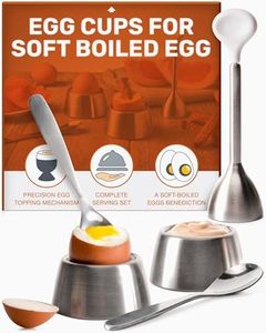 Eparé Egg Topper Cutter Set - Soft Boiled Egg Cutter - Egg Holder for Boiled Eggs - Egg Cups for Soft Boiled Eggws with Spoon