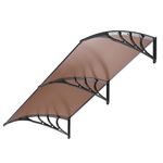 VIVOHOME Polycarbonate Window Door Awning Canopy Brown with Black Bracket 40 Inch x 80 Inch