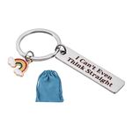 ORUZA Gay Keyring Lesbian Pride Gift I Can't Even Think Straight Keyring with Rainbow Charm Lesbian Gift Anniversary Valentines Day Gifts for Gay Couple