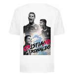 Mascot CR-7 Ronaldo Graphic Printed T-Shirt Casual wear Men's and Women's T shirt (Small) White