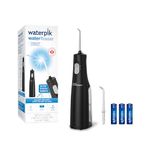 Waterpik Water Flosser Cordless Express with 2 Tips For Clean Teeth, Gums, Braces, Dental Care, Waterproof Battery-Operated Handheld Oral Irrigator Black (1 Count)