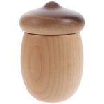 Acorn Toothpick Holder Resin Holder Desktop Stand Cotton Canister Dresser Decor Round Holder Vintage Decor Hand Press Case Toothpicks Wood Toothpick Dispenser Nut Small and Fresh