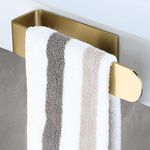 YIGII Gold Towel Rail - 20CM Self Adhesive Towel Holder, Towel Rack, Towel Bar, Towel Ring for Bathroom - Stainless Steel