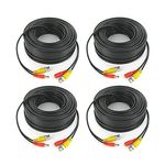 CASPERi 4 Pack 10M / 32 feet BNC Video Power Cable 2-in-1 Pre-made Black Security Camera CCTV Cable for HD Surveillance Camera and DVR System Installation