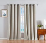 Nautica Home Blackout Curtains– Providence Ultimate Blackout Classics Curtains and Drapes | Thermal Privacy Drapes Bedroom or Living Room Curtains | Set of 2 Textured Panels | 52" x 96" | Beige