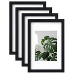 EGOFINE 12x8 Photo Frames Black Set of 4, Wood Picture Frames with Acrylic Glass, Tabletop and Wall Mounting Display