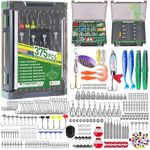 THKFISH 375pcs Fishing Accessories Kit, Double sided Organized Fishing Tackle Box with Tackle Included Hooks, Weights Sinkers, Bass Fishing Gear Gifts