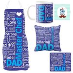 TheYaYaCafe MasterChef Dad Combo Set of 5 - Apron, ceramic Mug, Coaster, Cushion Cover, Mousepad , Blue