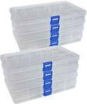 DUOFIRE Plastic Organizer Container Storage Box Adjustable Divider Removable Compartments for Jewelry Beads Earring Container Tool Fishing Hook Small Accessories (15 grids, White 8 Pack)