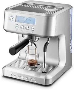CASABREWS Espresso Machine with LCD Display, Barista Cappuccino Maker with Milk Frother Steam Wand, Professional Latte Coffee Machine with Adjustable Extraction Temperature, Gifts for Dad, Mom