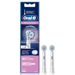 Oral B ORIGINAL Sensitive Electric Toothbrush Soft Replacement Brush Heads [10X POWERFUL THAN COMPATIBLE PRODUCTS] For Vitalty,Pro,Smart Series, 2 refills, Gently removes plaque