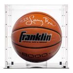 Franklin Sports Full Size Basketball/Soccer Acrylic Display Case – Magnetic Snap Together – Memorabilia – UV Protected – Sport Collectibles