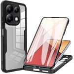 Ephoou 360°All-Inclusive Case for Xiaomi Redmi Note 13 Pro 4G (Not 5G), [Built in Screen Protector] Dual Layer Full Body Shockproof Dustproof Clear Phone Case for Xiaomi Redmi Note 13 Pro 4G QB-Black