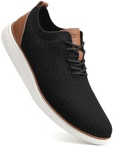 Wide Shoes for Mens Casual Dress Sneakers Business Oxfords Mesh Breathable Walking Shoes Tennis Comfortable Wide Width Black EU45