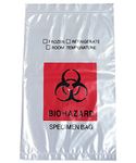 Daarcin Biohazard Bags,500pcs 6x9in/15x25cm with Biohazard Red Logo Printing, Ziplock Top Specimen Bags with Outside Pocket Paperwork Pouch