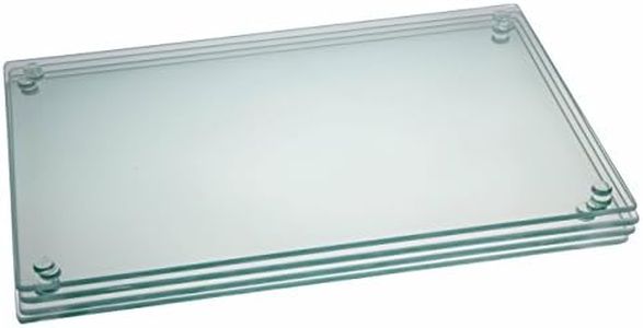 Striated 8 x 12 Inch Glass Cutting Board Set by Clever Chef - 4 Pack, Non-Slip, Shatter-Resistant, and Durable