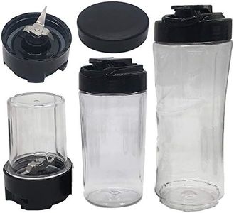 Joystar Replacement myblend cross blade flat blade with 5oz/12oz/ 20oz Sport Bottle and to go lid/fresh lid, Compatible with Oster MyBlend Blenders; BLSTPB models and BLSTP2 (8, 1x5oz+1x12oz+120oz)