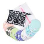 ALVABABY Nursing Pads 4 Layer Rayon Made from Bamboo Breast Pads Soft Absorbent Maternity Reusable Pads Round Breastfeeding For Mothers Flat Bottom 4.72 Inch 14 Packs Multicolor Washable Breastfeeding Pads Sets