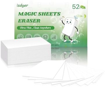 52 PCS Magic Sponge Eraser Sheets, Disposable & Portable, Ultra Thin for Cleaning Hard-to-Reach Place, Deep Clean with Water Only for Cup Plate Sink Kitchenware Bathroom