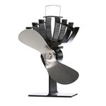 CAFRAMO UltrAir, 810CAKBX Classic Styled, Heat Powered Wood Stove Fan, 125 CFM, Nickel, Mid-Sized, 7.9" Blade