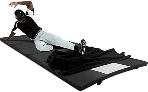 Doubleriver Slide Rite Baseball & Softball Sliding Mat - Foldable Training Mat 10x3.6FT, Oxford Fabric with Non-Slip Base for Indoor/Outdoor Practice, Pitching & Batting Drills for Youth & Adults