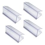 Muka 100 Pcs Wood Shelf Label Holders Clear Plastic Price Tag for Bookshelf Shelves 6 x 2.5 cm