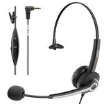 Phone Headset with Microphone 2.5mm Jack, Ultralight Telephone Headset with Mic Noise Cancelling, Phone Headset Compatible with Cisco Linksys SPA Grandstream Polycom Panasonic Zultys Gigaset IP Phone