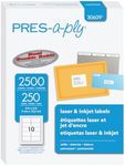 PRES-a-ply Laser Label, 2 x 4 Inches, White, Box of 2500, 2 Packs (30609)