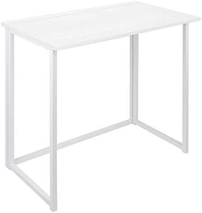 Leader Accessories Escritorio Plegable para computadora y computadora portátil, Mesa de Estudio Oficina de Estilo Industrial, Escritorio operativo, Estable, Blanco, Metal Robusto, 80 * 45 * 72 cm