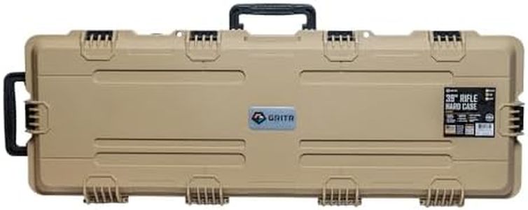 GRITR 39" Tactical Hard Rifle Case with Foam Padding - TSA Approved Gun Travel Case for Rifles - IP67 Compliant Waterproof Dustproof Shockproof Gun Storage Accessory, Tan