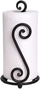 Fancy Paper Towel Holder Stand | Black Stylish Wrought Iron | Classic Decorative Countertop Authentic Rod Metal Hand Forged Stand Up Holder | Handmade Crafted by RTZEN-Décor