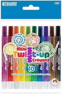 BAZIC 10 Color Twistable Crayons, Mini Twist Up Propelling Assorted Color Crayon, Coloring Drawing Art Supplies, 144-Packs