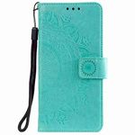 Samsung Galaxy A53 5G Phone Case, Protective Wallet Case Flip Shockproof PU Leather Card Slots Embossed Mandala Magnetic Closure Stand Cover for Samsung Galaxy A53 5G, Green