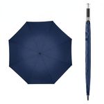 120CM Large Automatic Open Umbrella for Men & Women – Windproof with 8 Reinforced Fiberglass Ribs – Heavy Duty Rain Umbrella with One-Button Open, Classic Single Canopy, Oversized Golf Umbrella Black