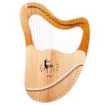 Lyre Harp,21 String Mahogany Lyre Instrument,Orchestral String Instruments With Tuning Wrench, Extra Strings,Instruction Manual