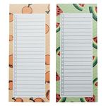 Lizbin 2 Pack Magnetic Notepads for Refrigerator, Grocery List Magnet Pad for Fridge, Fruit Design Grocery List Notepad, Strong Magnetic Back To Do List Notepad Shopping List, 50 Sheets Per Note Pads