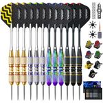 Darts Metal Tip Set - Steel Tip Darts Darts Set Professional Metal Darts 12 pcs 22/24 Grams Golden