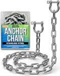 Stainless Steel Anchor Chain, Boat Anchor Chain, Anchor Chains for Boats, Stainless Anchor Chain, Double Boat Anchor Shackle Link Ends Marine Grade Boat Accessories 5 Ft Chain 5/16" Width