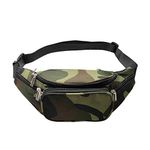 PRINTELLIGENT Military Waist Bag Pack with Adjustable Strap for Outdoor Sports Travel Sport Running (Unisex, Camouflage)