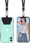 SS Phone Lanyard, Cell Phone Lanyard with Adjustable Detachable Neckstrap and Phone Tether, Phone Strap Compatible with All Smartphones-Black