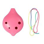 RmKbe 6 Hole Ocarina Alto C Ceramic Smokey Brown Ocarinas Children Plastic Ocarina Student Music Instruments for Beginner (Pink)