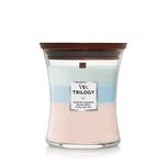 WoodWick Medium Hourglass Candle, Oceanic - Premium Soy Blend Wax, Pluswick Innovation Wood Wick, Made in USA, Multicolor, 9.7 oz.