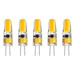 Sunlite G4/LED/1.5W/CL/12V/D/30K/CD/5PK G4 Base 3000K LED Single Ended G4 Bi-Pin 1.5W Light Bulb (5 Pack), Warm White